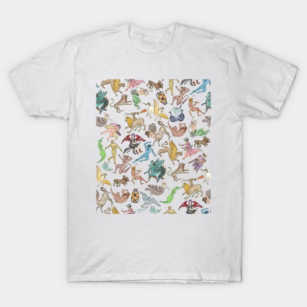 Ancient Greek Mythical Creatures repeating pattern T-Shirt by GreekMythComix